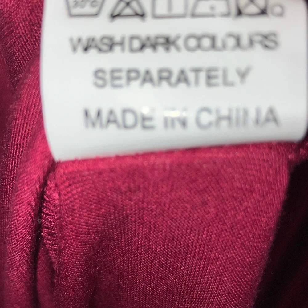 Chic Burgundy Short Sleeve Maxi Dress XL - Picture 10 of 11